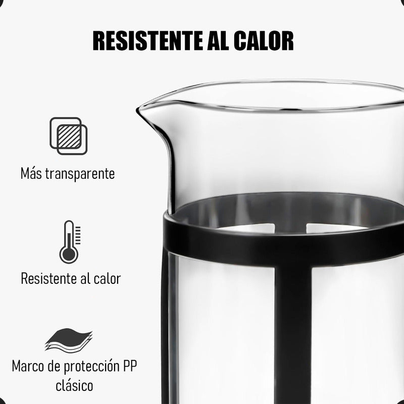 Cafeteras Francesas Cafetera Prensa Acero Inoxidable 1000 Ml Negro