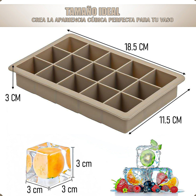 Pack X2 Molde Hielo Cubetas De Hielo Bandeja Silicona Hielo Salmón
