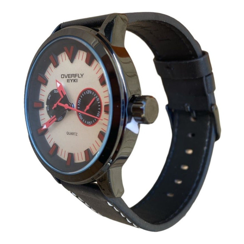 Reloj Casual De Hombre Relojes Hombre Overfly B0102 Negro Blanco