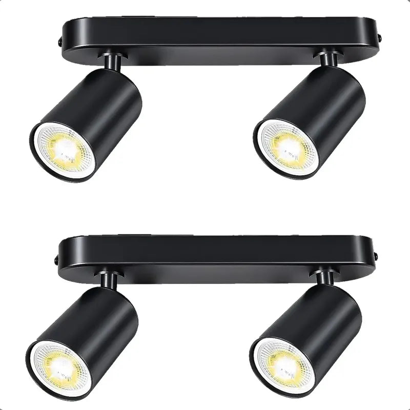 Pack 2 Lampara Led Techo Foco De Techo Gu10 Lámpara Techo Negro