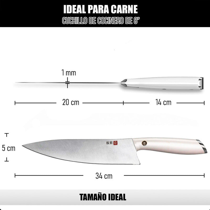 Cuchillo Chef Cuchillo De Cocina Cuchillo Carnicero Tokai Blanco