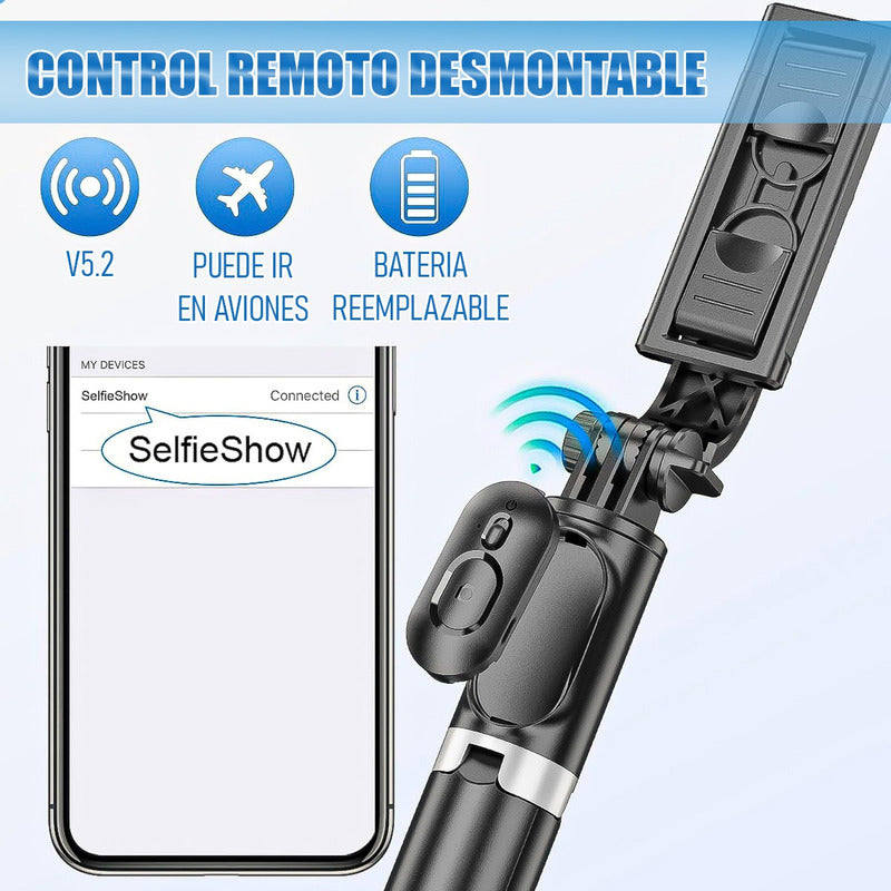 Tripode Celular Soporte Para Celular Palo Selfie Extensible Negro