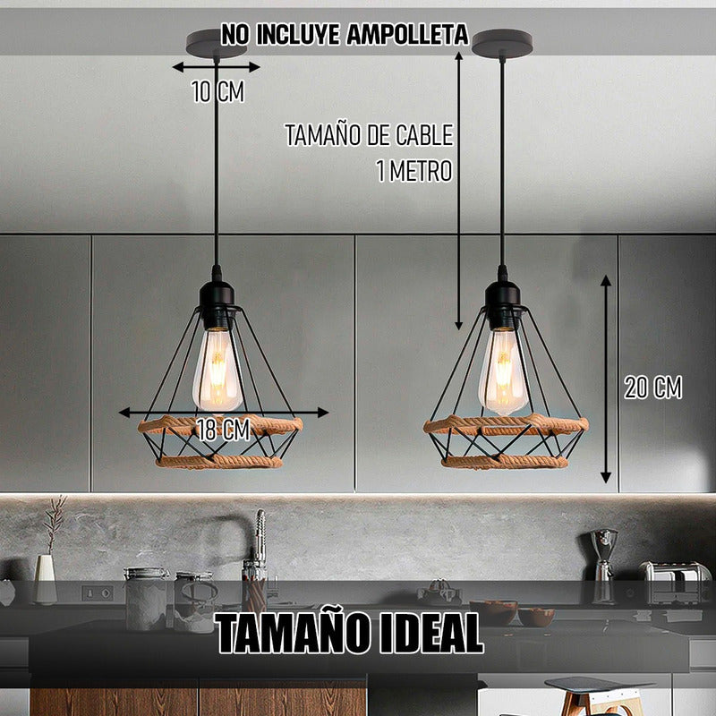 Lampara Colgante Rustica Lampara De Techo Colgante Lamparas Negro