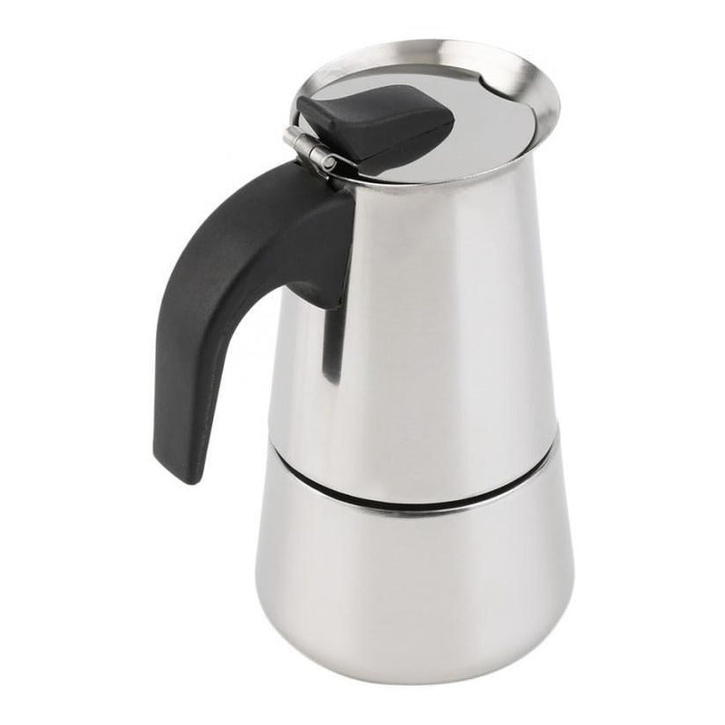 Cafetera Italiana Acero Inoxidable Capacidad 4 Tazas Express Plateado