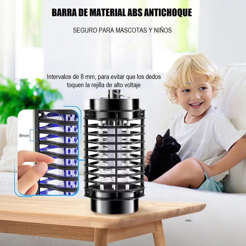 Pack X2 Mata Insectos Electrico Mata Moscas Electrico Lámpar Negro