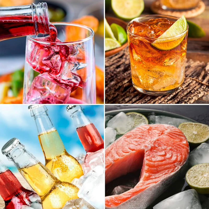 Pack X2 Molde Hielo Cubetas De Hielo Bandeja Silicona Hielo Marrón