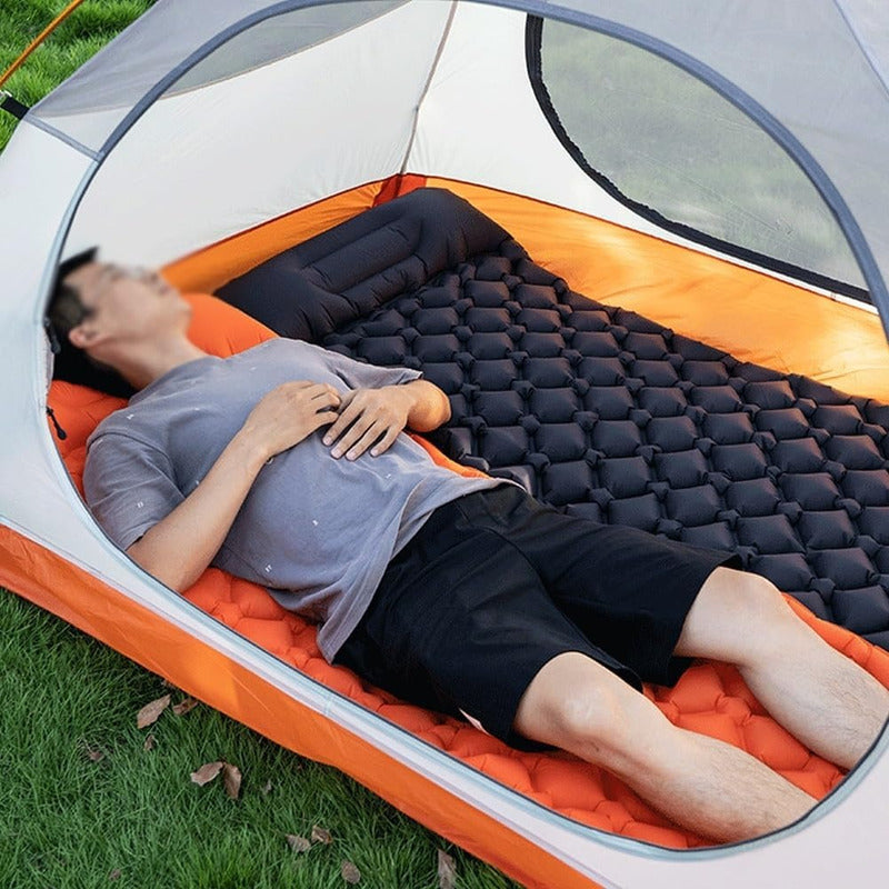 Colchoneta Inflable Camping Colchon Inflable 1 Plaza Portati Naranja