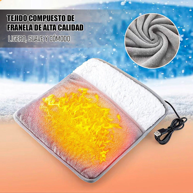 Calienta Pies Calentador Pies Eléctrico Pack 2 Almohadilla Gris Liso