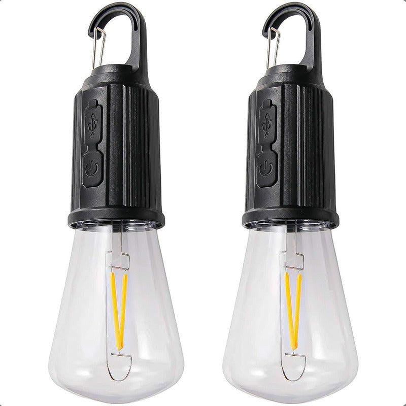 Pack X2 Ampolleta Recargable Ampolletas Camping Colgantes