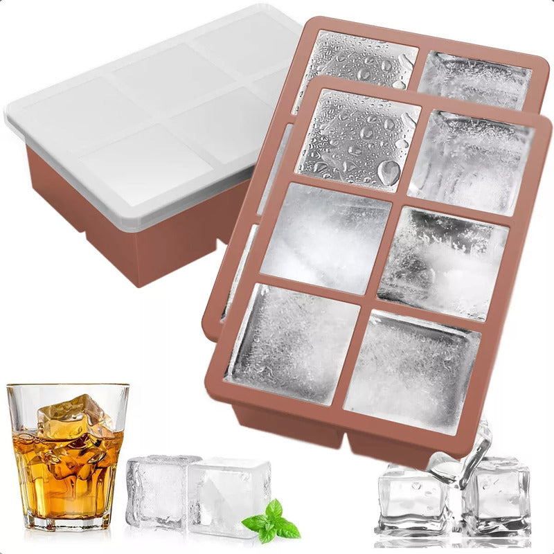 Pack X2 Moldes Hielo Rectangular Antiadherente Rosa Cubetas De Hielo Con Tapa 6 Ranuras Silicona Okshop Cubeta Hielo Silicona Molde Hielo Rosa Cubetas De Hielo Con Tapa Bandeja Hielo