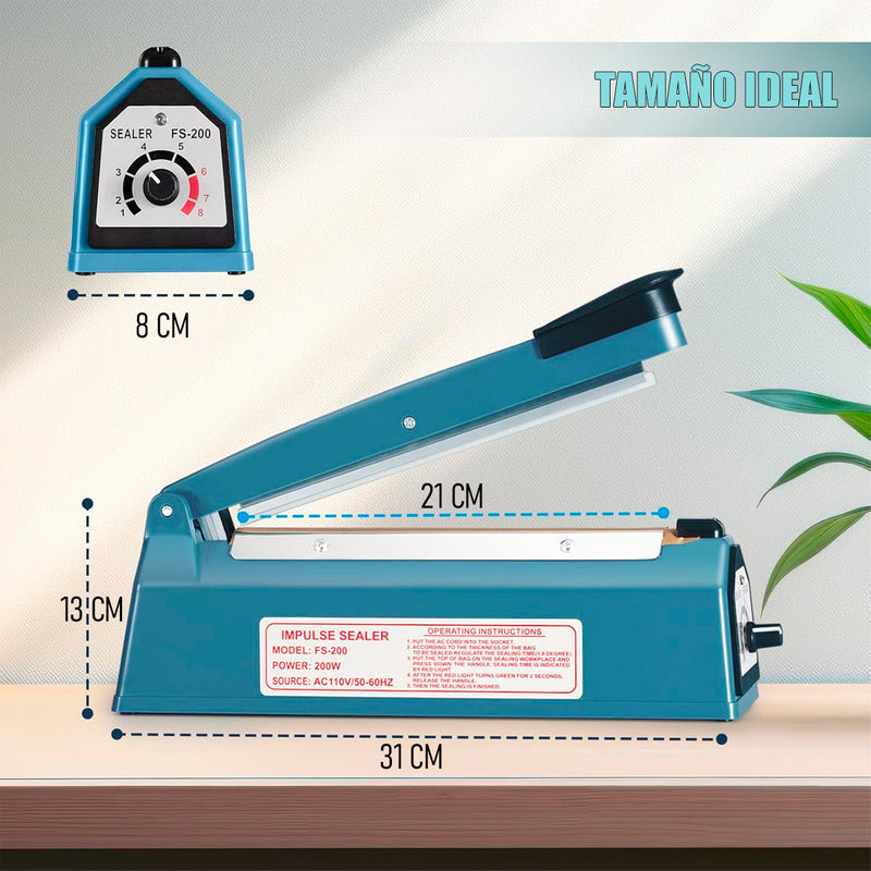Máquina De Sellado Selladora De Bolsas Sellador Térmico Bols Azul
