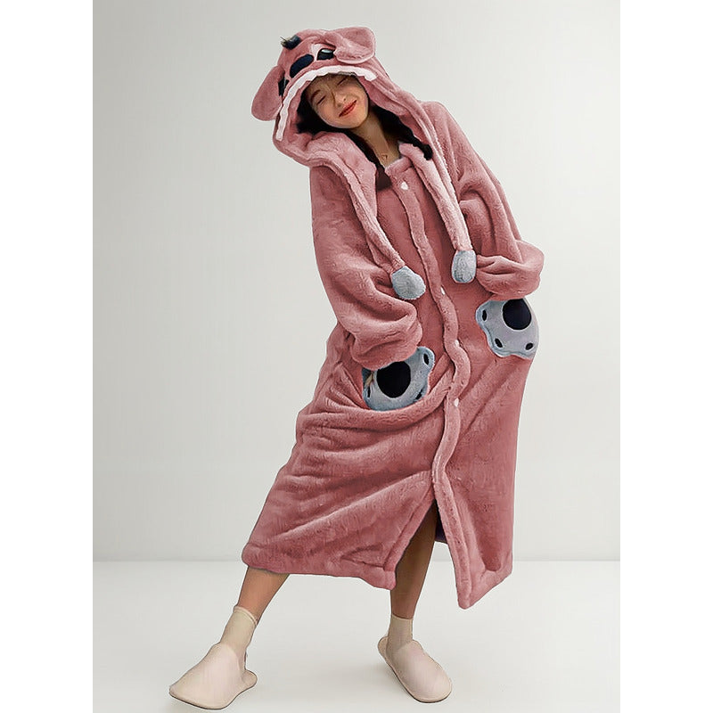 Polerones Chiporro Pijama De Invierno Poleron Invierno Disfraz De Stitch Rosa Adulto Poleron Con Capucha Polerones Invierno Pijama Chiporro Con Diseño