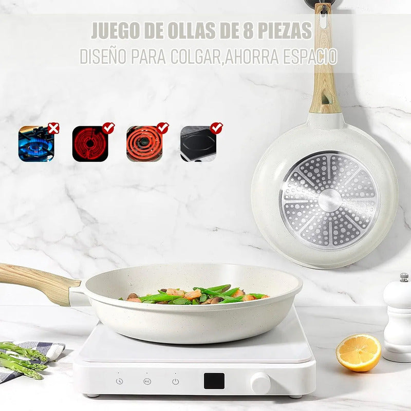 Juego De Ollas Bateria De Ollas Juego De Bateria Keep 8 Pcs Bateria De Cocina Induccion Aluminio Libre Bpa Bateria Cocina Keep Baterias Cocina 8 Piezas Set De Ollas Antiadherentes Okshop