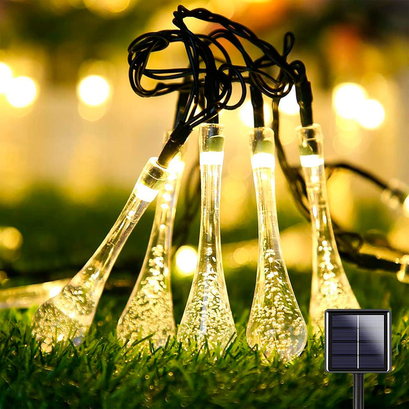 Luces Navidad Guirnaldas Solares Luces De Navidad Solares 6m Cálida