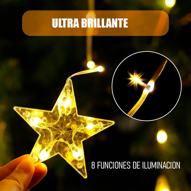 X2 Luces De Navidad Adorno Navideño Luz Forma De Pino 3mts