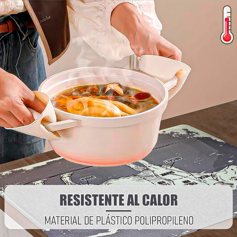 Individual Para Mesa Wayu Individuales Rectangulares Plato Gris Claro