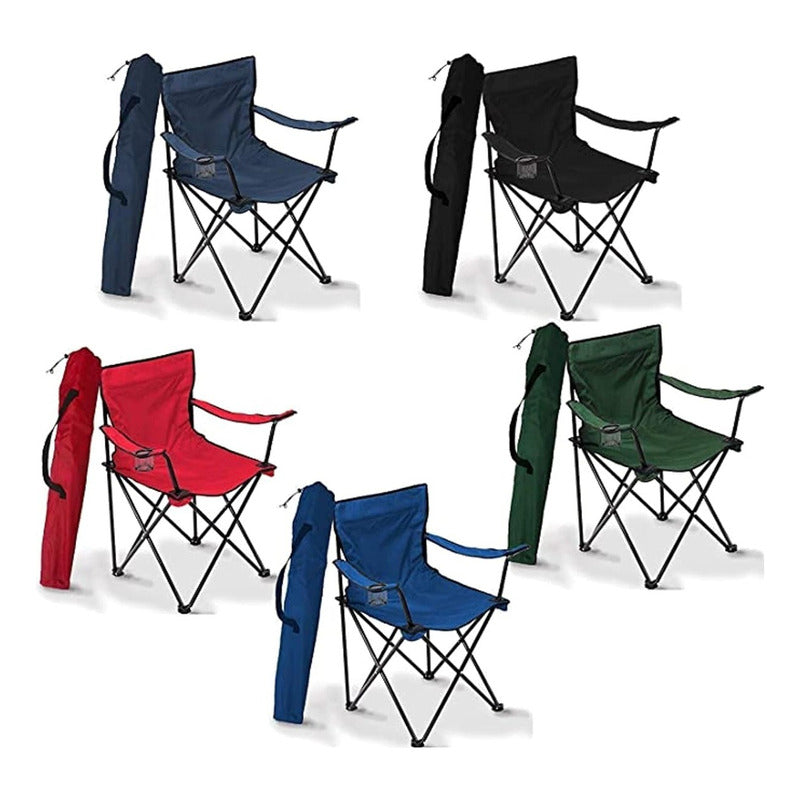 Silla Plegable Silla De Playa Camping Porta Vaso Portatil