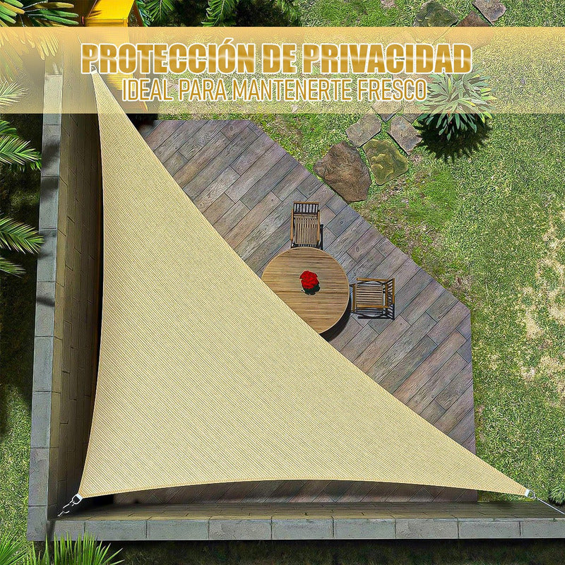 Toldo Vela Triangular Toldo Terraza Toldo 3.6x3.6x3.6cm Told Beige