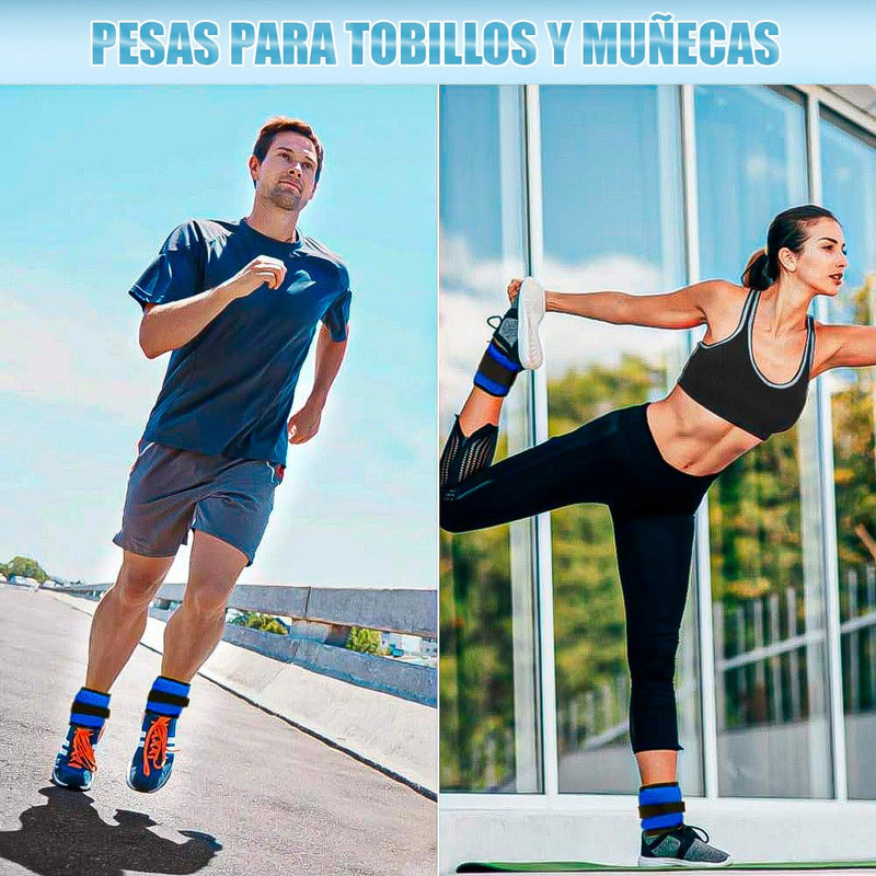 Pesas Para Tobillos Set Pesas Tobillo 750gr Pesas Tobilleras Azul