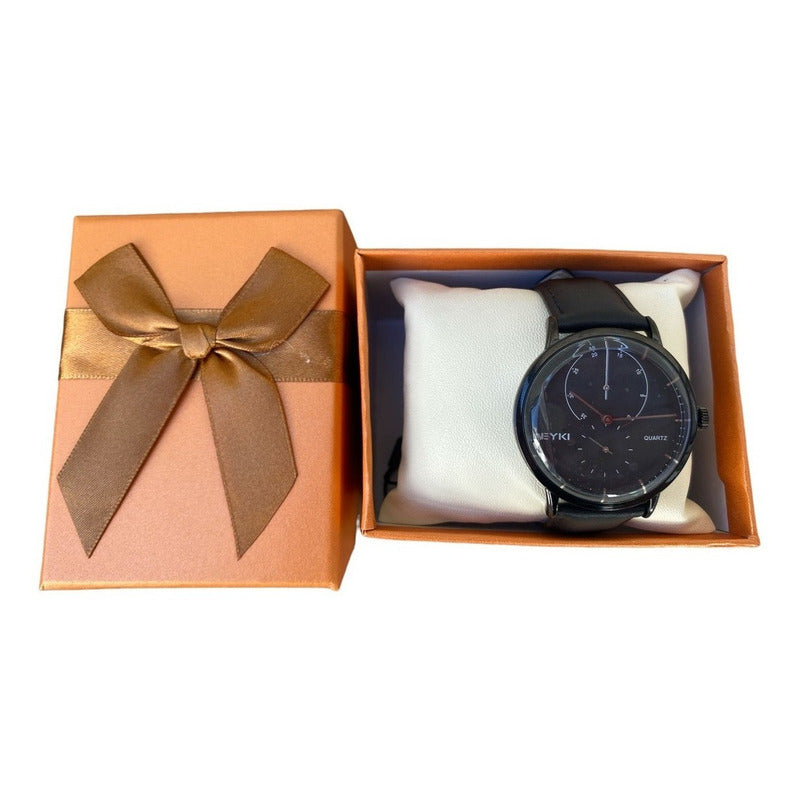 Reloj Mujer Análogo De Pulsera Para Damas Reloj D Cuero Eyki Negro Negro Negro
