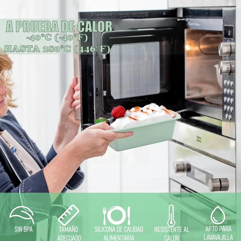 Molde De Silicona Rectangular Molde Pan Molde Queque Baratos Moldes De Silicona Para Horno Antiadherente Flexible Moldes Silicona Queque Libre Bpa Reutilizable Multiusos Verde Claro Okshop