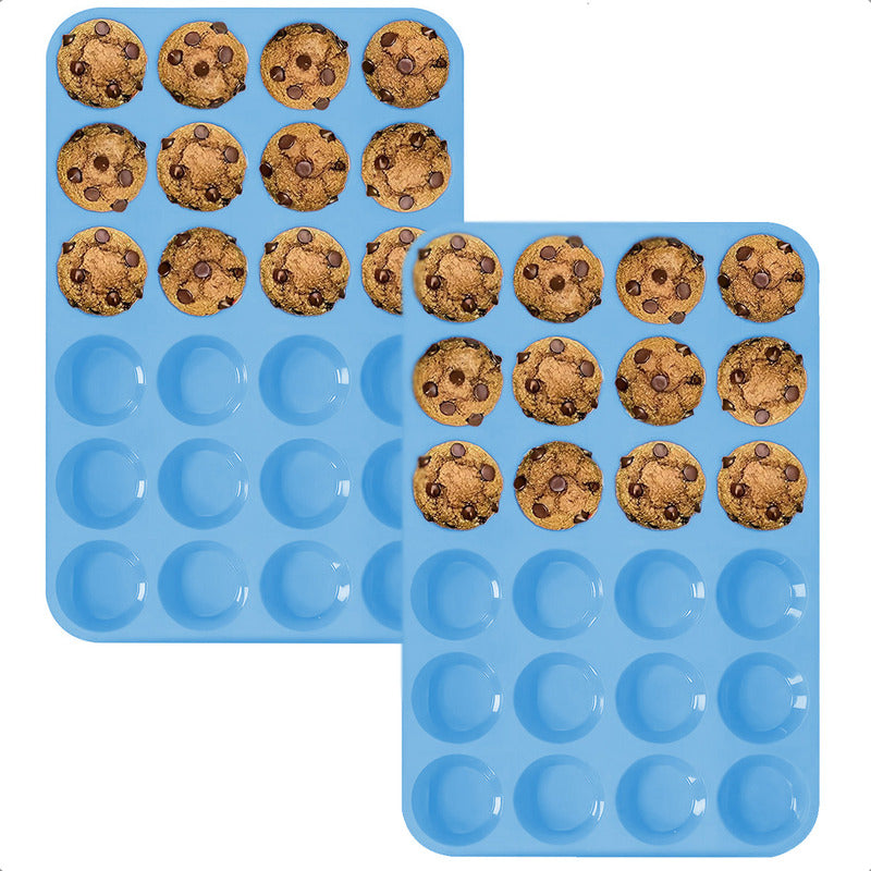 Pack 2 Molde Silicon Reposteria Moldes Cupcakes 24 Cup Horno
