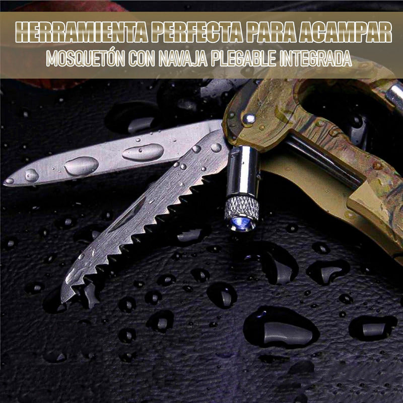 Mosqueton Mosquetón Universal 5 En 1 Hebilla Multifuncional Camuflaje