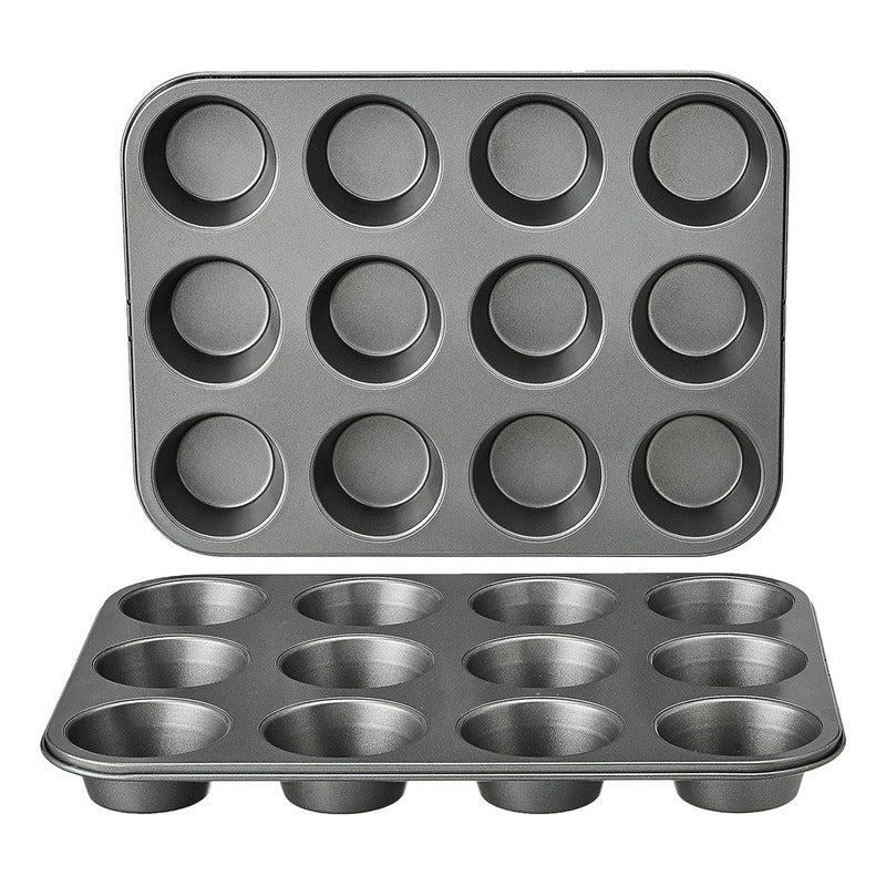 Molde Metal Para Cupcake Muffins Economico 12 Und Gris