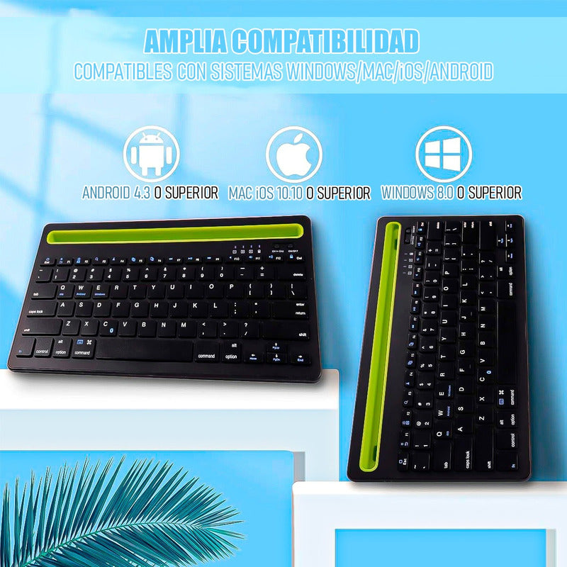 Teclado Inalámbrico Bluetooth Teclado Silencioso Recargable Blanco