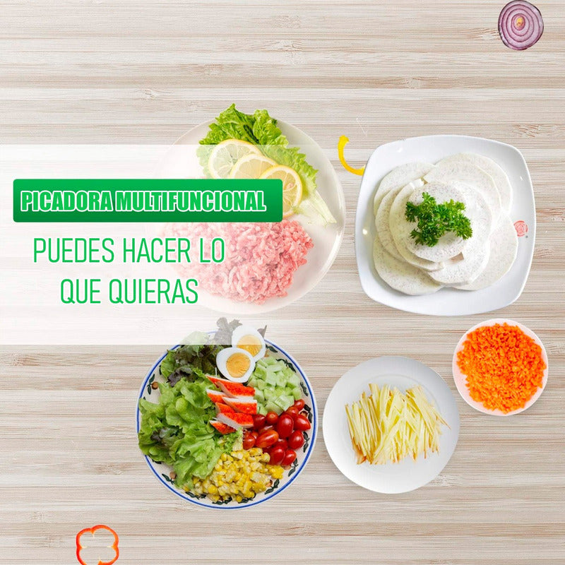 Cortadora De Vegetales Electrica Rebanador Verduras Rallador Blanco