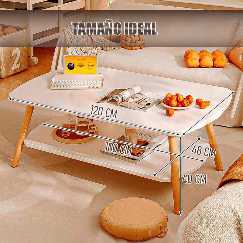 Mesa Centro Grande Mesas Centro Mesa Auxiliar Mesa 2 Niveles Blanco