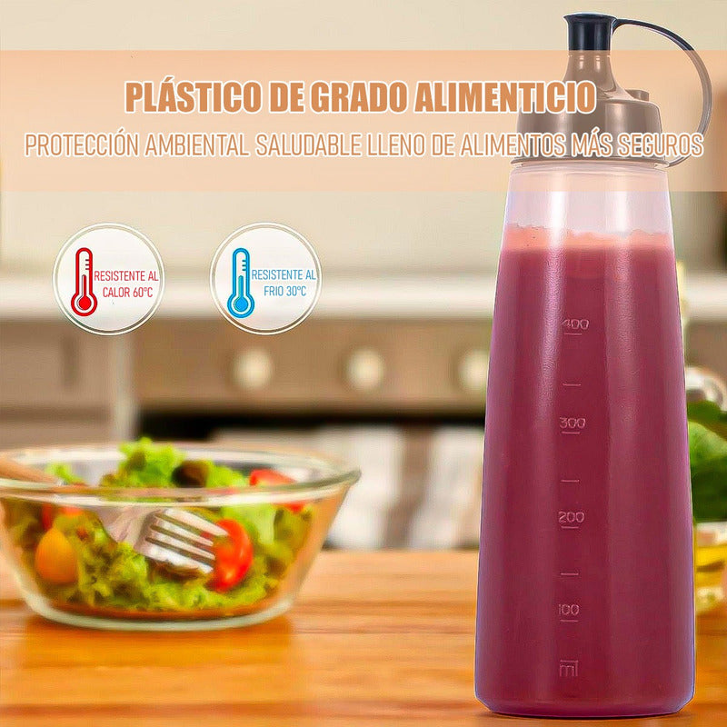Botella De Salsa Envase Para Ketchup Pack 2 Envases Salseros Rojo