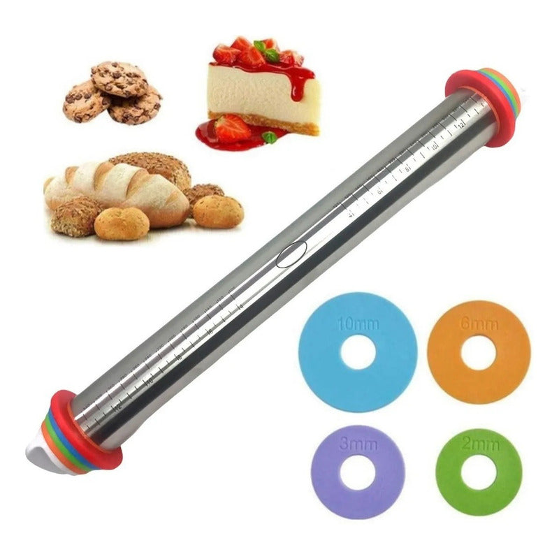 Uslero Ajustable Cocina Rodillo Fondant De Acero Inoxidable