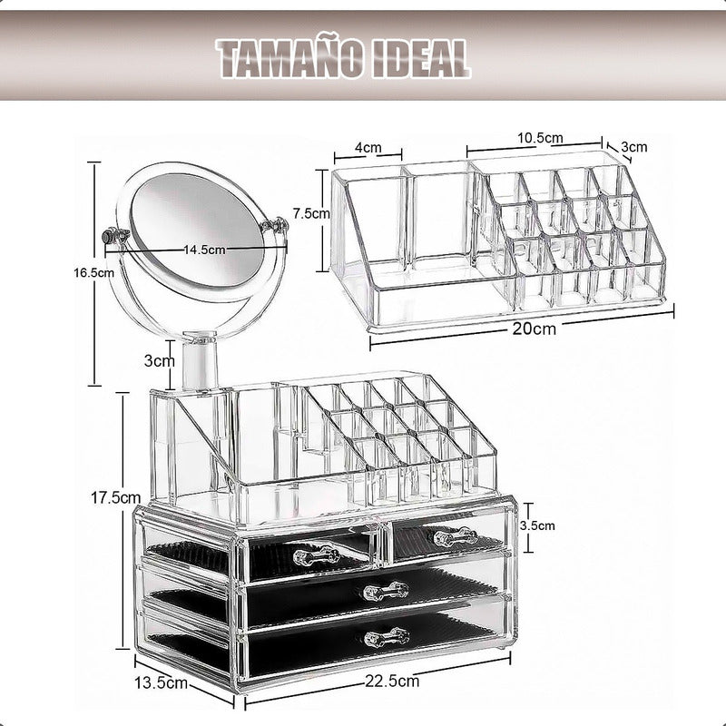 Organizador Maquillaje Cosmetiqueros Organizador De Maquilla Transparente