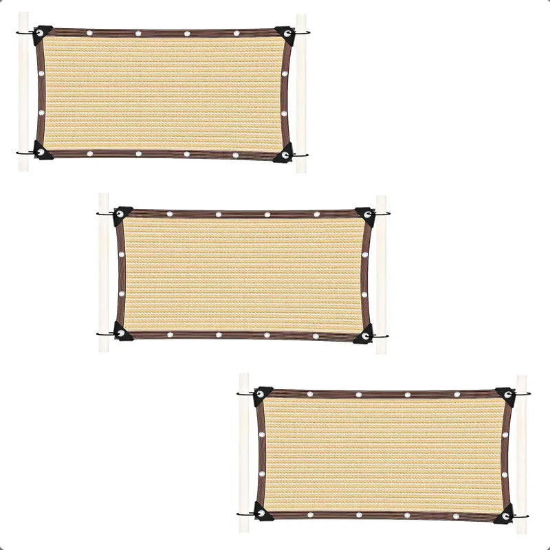 Pack 3 Toldo Vela 3x5m Toldo Rectangular Malla Sombreadora Beige