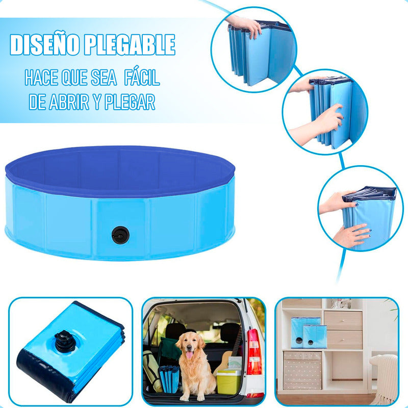 Piscina Para Perros Piscina Plegable Mascotas Perro 80x20cm