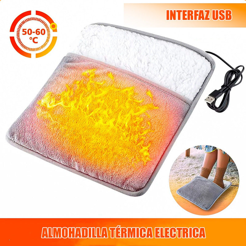 Calienta Pies Calentador Pies Eléctrico Pack 2 Almohadilla Gris Liso