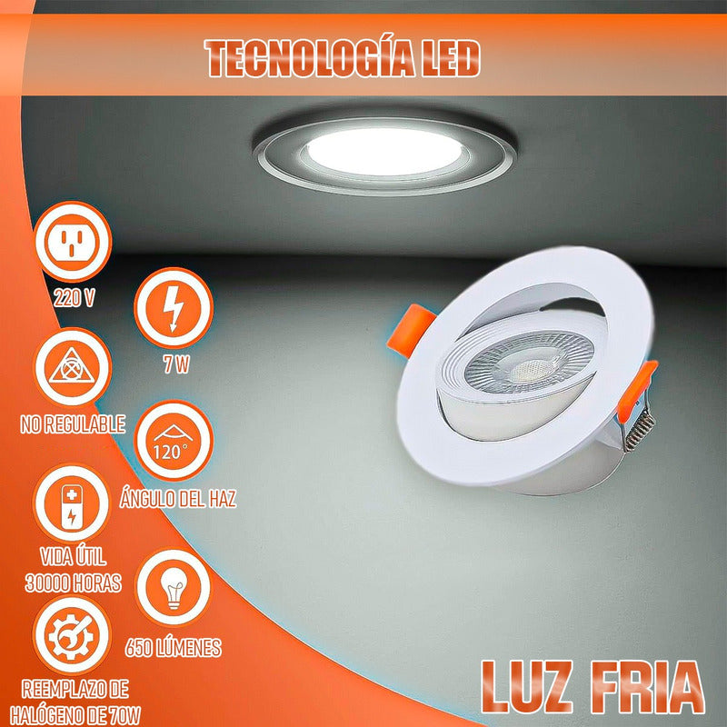 Focos Led Embutidos 7w Pack 4 Ampolleta Led Techo Foco Led