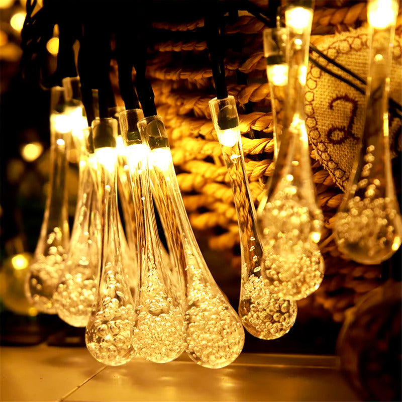 Luces Navidad Guirnaldas Solares Luces De Navidad Solares 6m Cálida