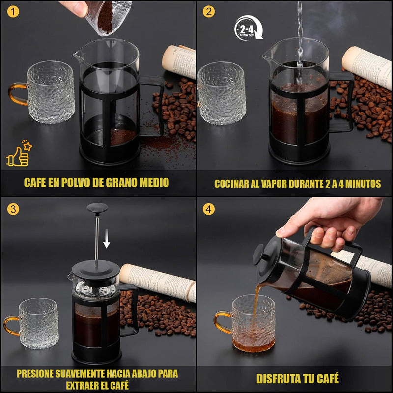 Cafeteras Francesas Cafetera Prensa Acero Inoxidable 1000 Ml Negro