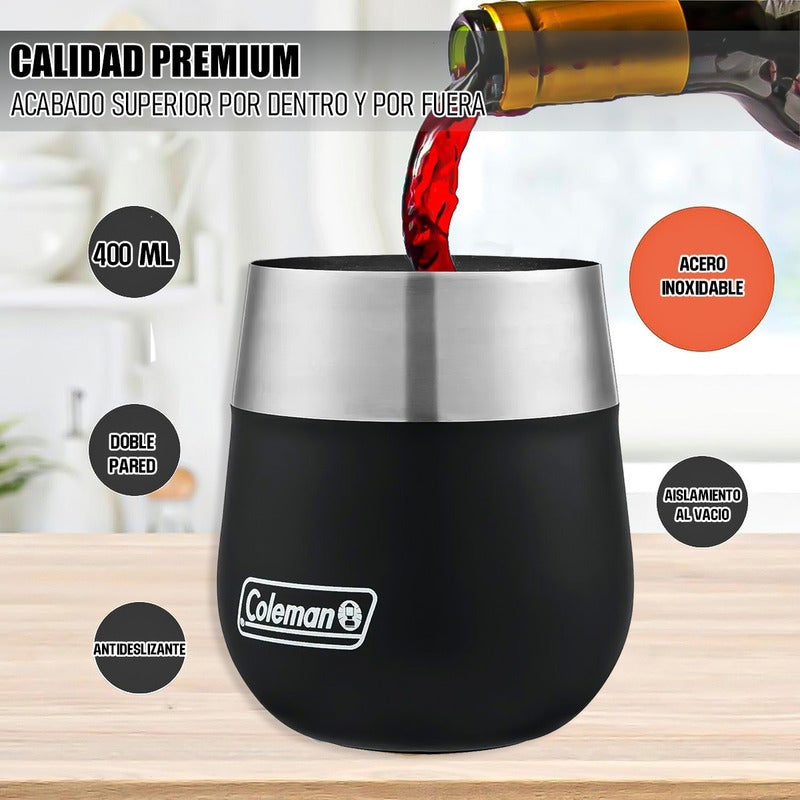 Vasos Termicos Vaso De Acero Inoxidable Vaso Coleman 400 Ml Negro Liso