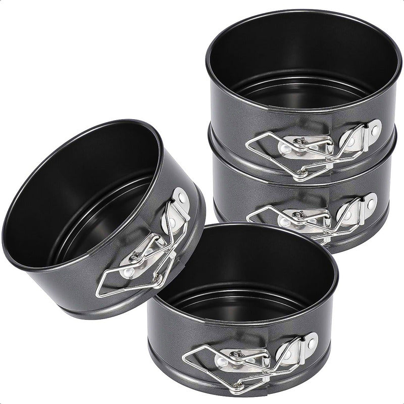 Molde Queque Molde Reposteria Pack 4 Molde Torta Desmontable Gris