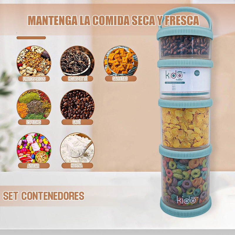 Contendor Alimentos Envases Yogurt Y Cereal Frasco Hermetico Beige