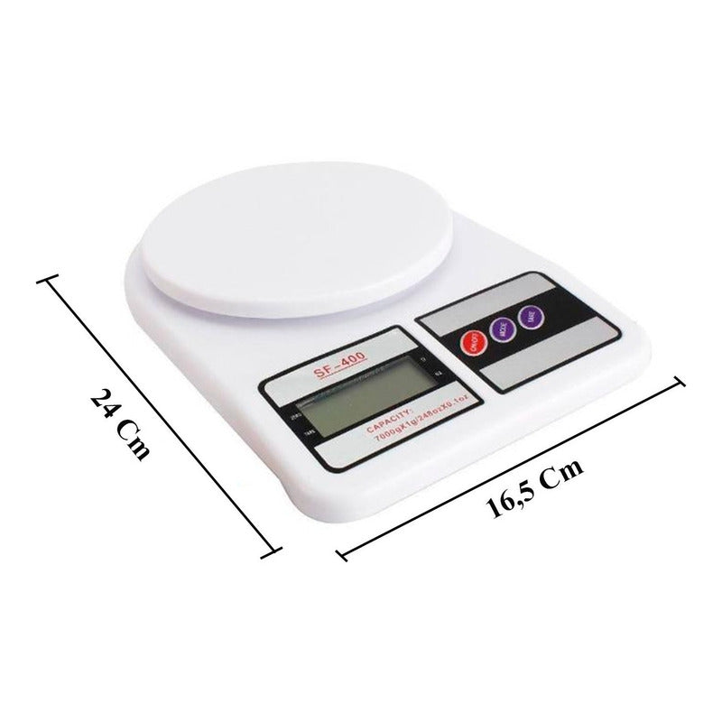Pesa Cocina Balanza Digital Para Cocina Alimentos 10 Kg Blanco 10 Kg
