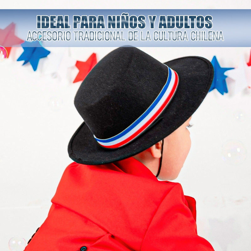 Sombrero Huaso Chile Sombrero Fiestas Patrias Chile Sombrero Negro Única
