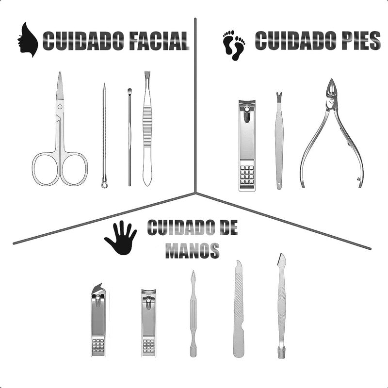 Kit De Manicura Y Pedicura Pack 2 Juegos 12 Pcs Manicura