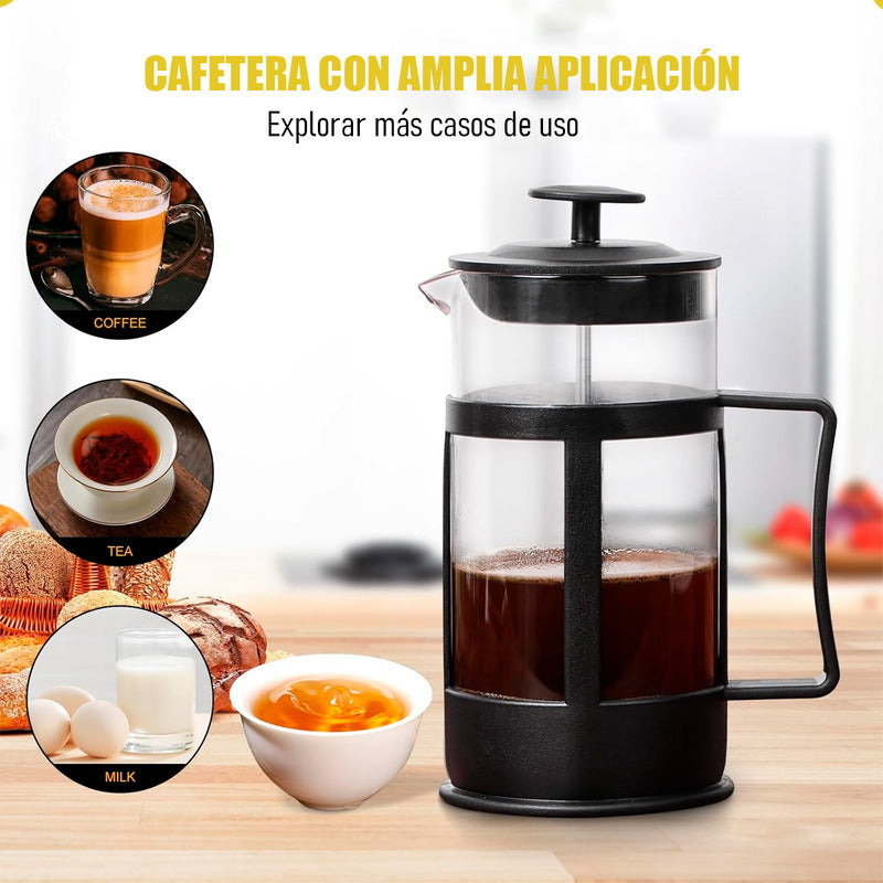 Cafeteras Francesas Cafetera Prensa Acero Inoxidable 1000 Ml Negro
