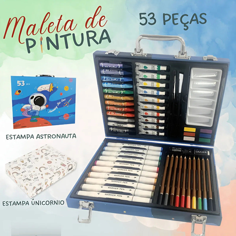 Estuche Maletín Set De Arte 53 Piezas Para Dibujar Y Pintar