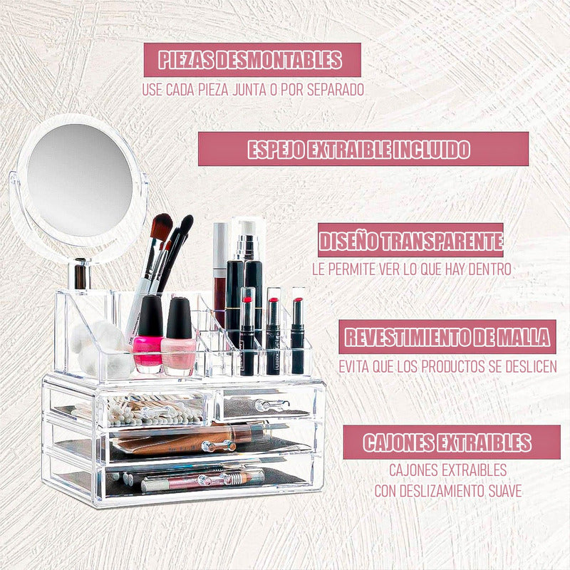Organizador Maquillaje Cosmetiqueros Organizador De Maquilla Transparente