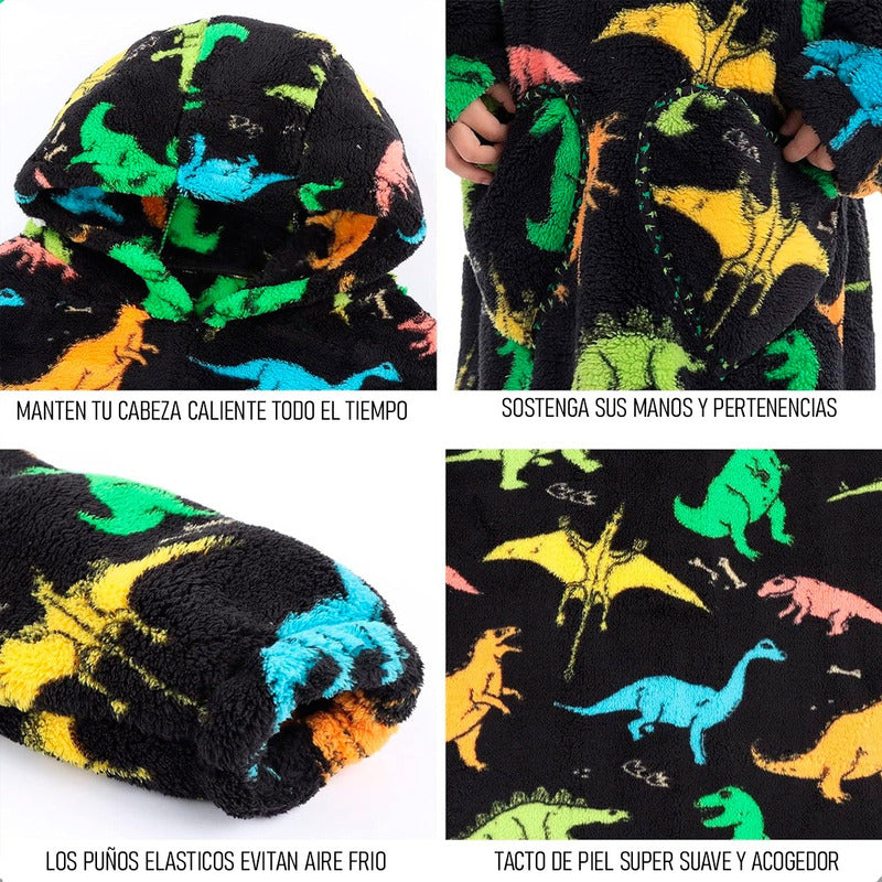 Poleron Peludo De Niño Poleron Con Capucha Niña Polerones Poleron Gigante Poleron Sherpa Frio Invierno Pijama Polar Manta Polar Polerón Niño Poleron